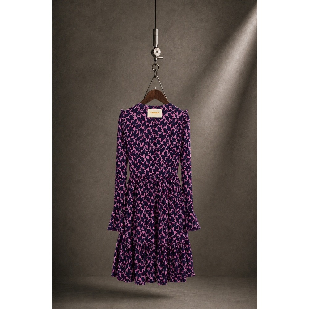 La DoubleJ Short Visconti Farfalline Silk Mini Dress M Edition 17 Made Italy